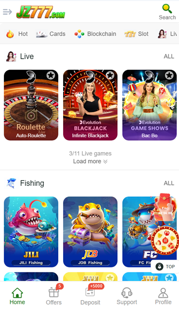 JZ777 Live Games Screenshot
